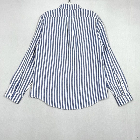 Todd Snyder Baird McNutt Shirt Mens Large Irish Linen Button Up Striped Coastal - Picture 5 of 10